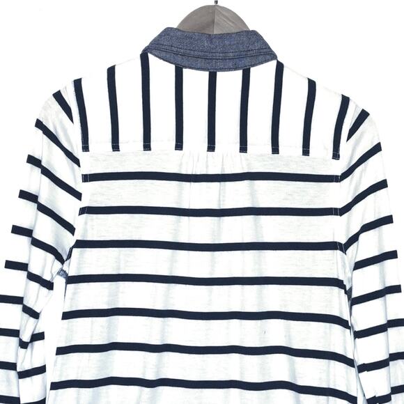 ANTHROPOLOGIE POSTMARK Women’s Rowena Mixed Media Button Front Tunic - Picture 4 of 4